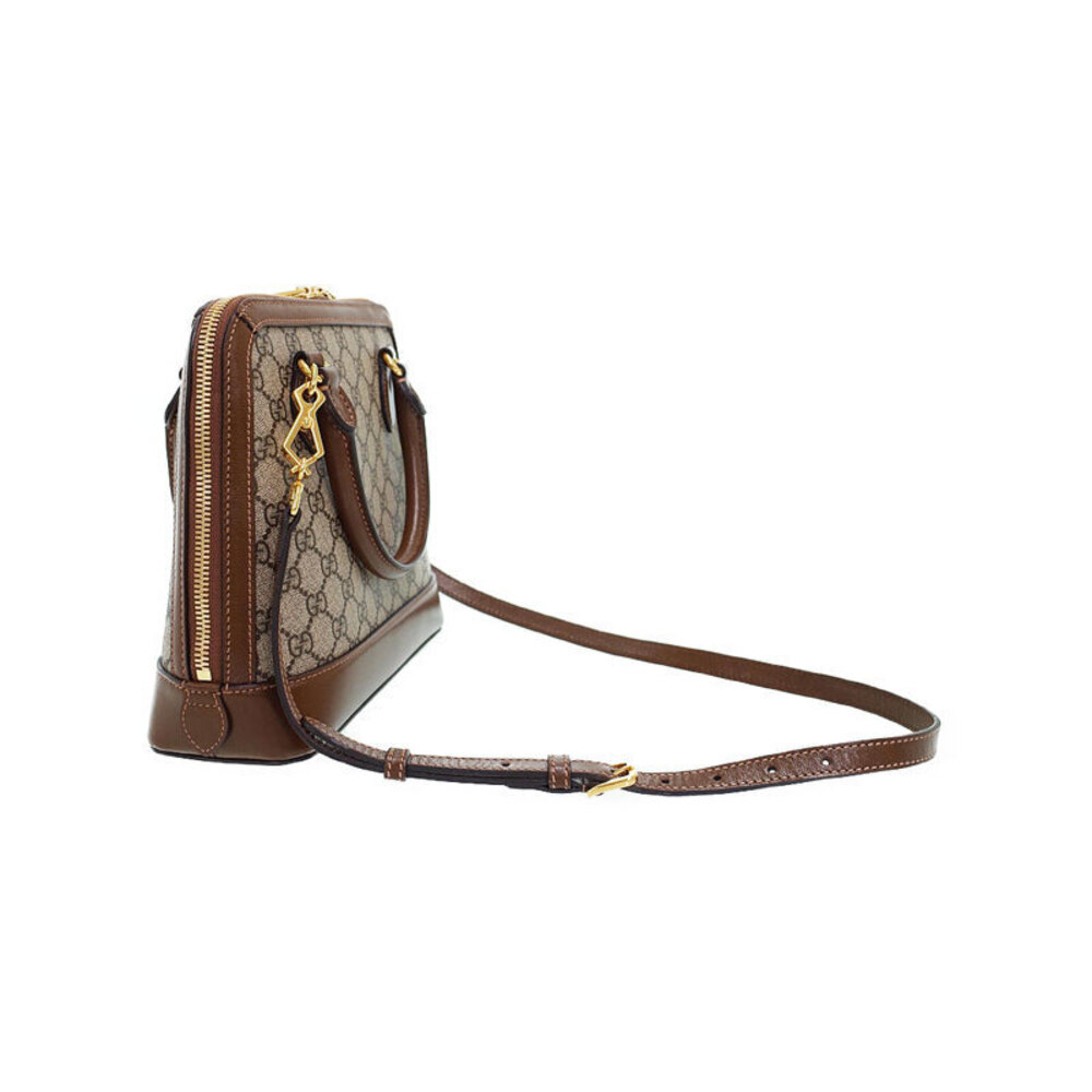 Gucci Top 1955 Leather Bag Brown Horsebit Handle 2way